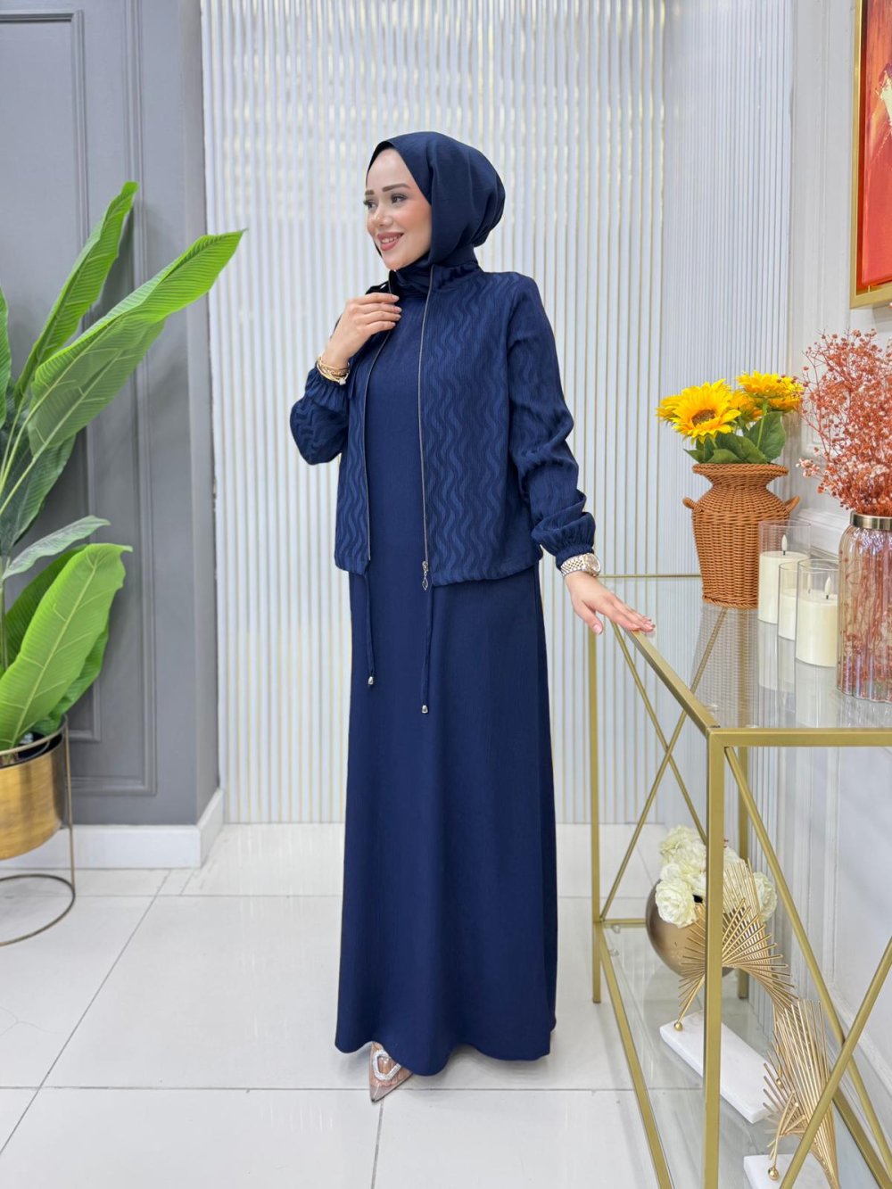 Melike Ceketli Elbise — Lacivert